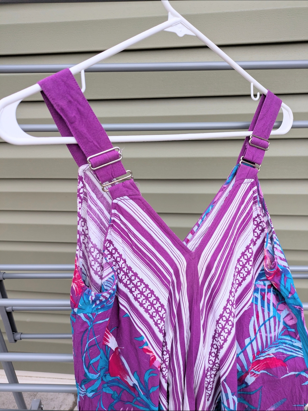 Roaman's Purple Floral & Teal Swim Coverup - Picture 6 of 7